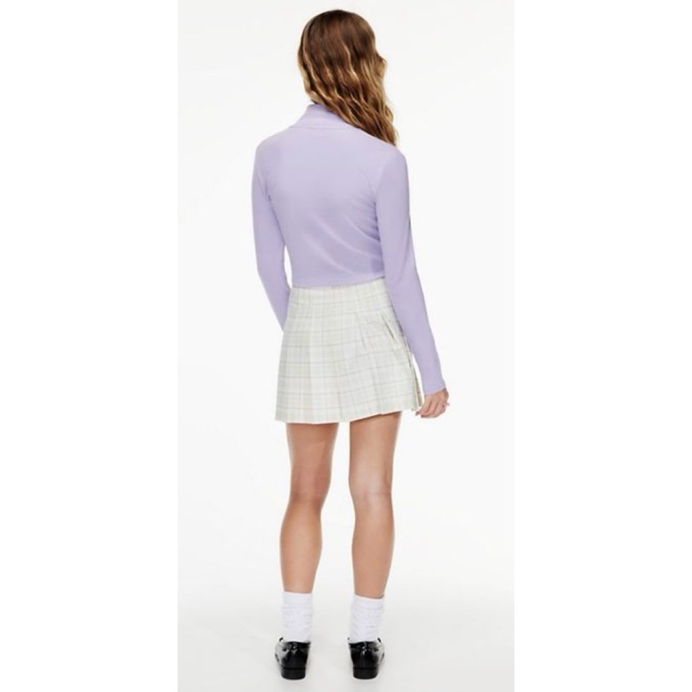 SUNDAY BEST • Aritzia Lavender Mock-Neck Half-Zip Crop Long Sleeve Jacket Top, S - Picture 4 of 16